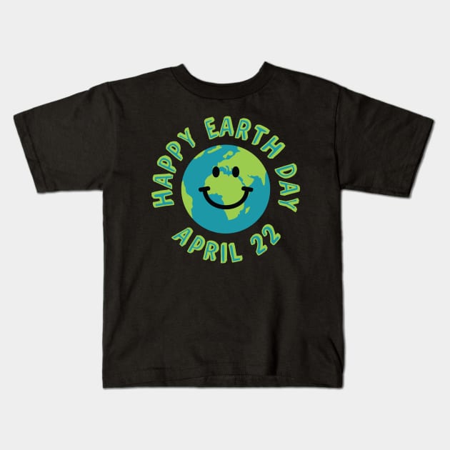 Happy Earth Day Kids T-Shirt by robyriker